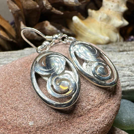 Ancient Echo Celtic Spiral Earrings — view 6