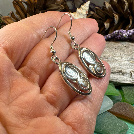 Ancient Echo Celtic Spiral Earrings — view 3