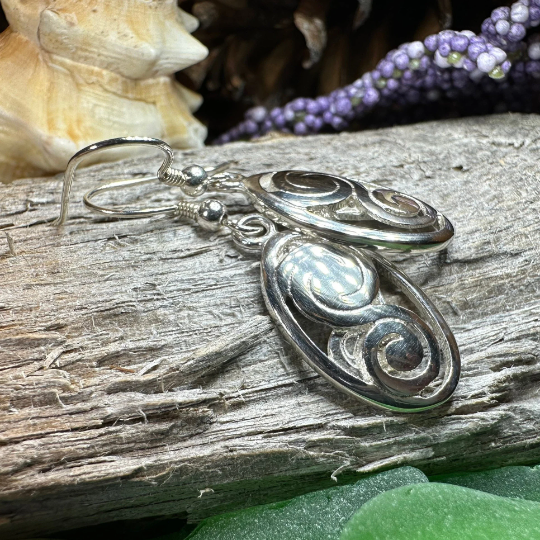 Ancient Echo Celtic Spiral Earrings — view 7