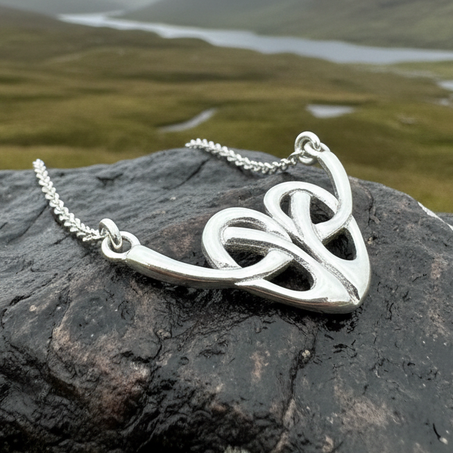 Daphne Celtic Heart Necklace in sterling silver