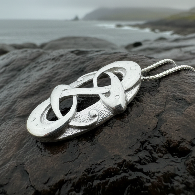 Nadine Modern Celtic Knot Necklace in sterling silver