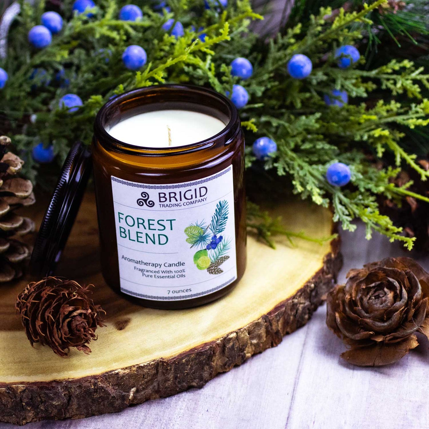 Forest Blend Soy Wax Candle - Juniper, Pine, Balsam, Cedar, and Lime — view 3