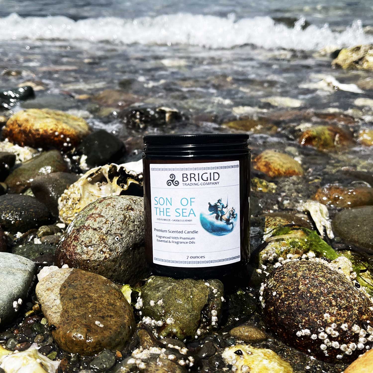 Son of the Sea Soy Wax Candle - Sea Salt, Ocean Breeze, and Saddle Leather — view 3