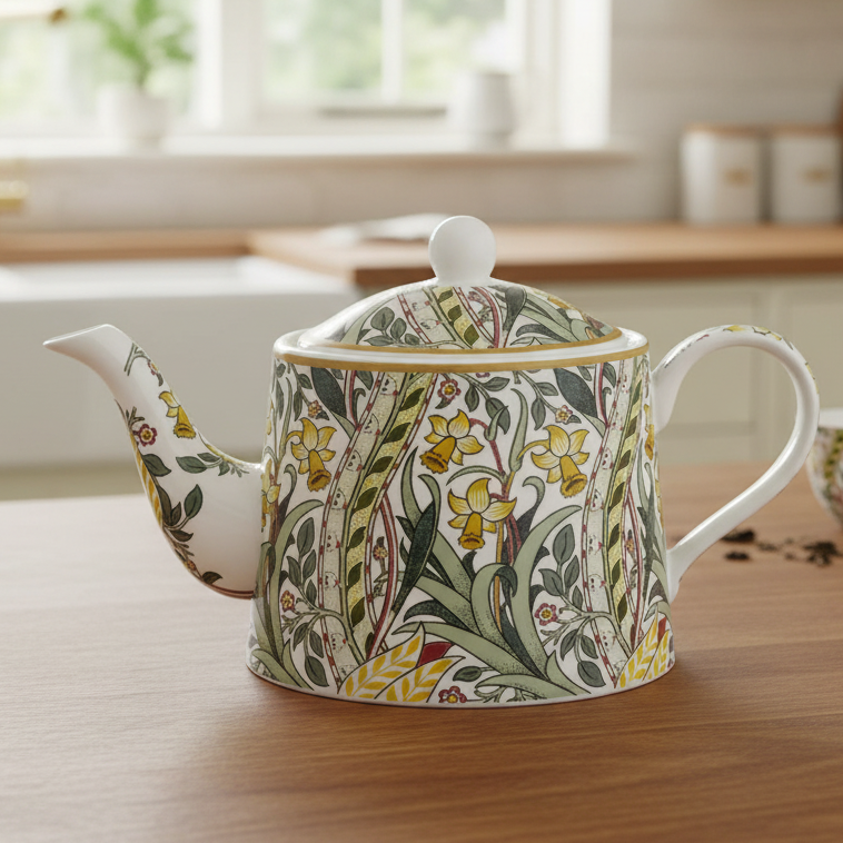 William Morris Daffodil Fine China Teapot