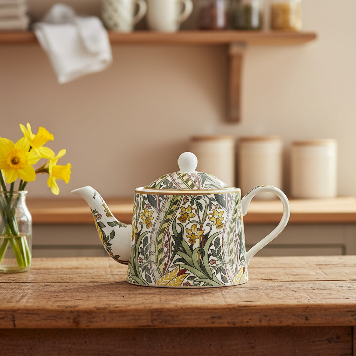 William Morris Daffodil Fine China Teapot