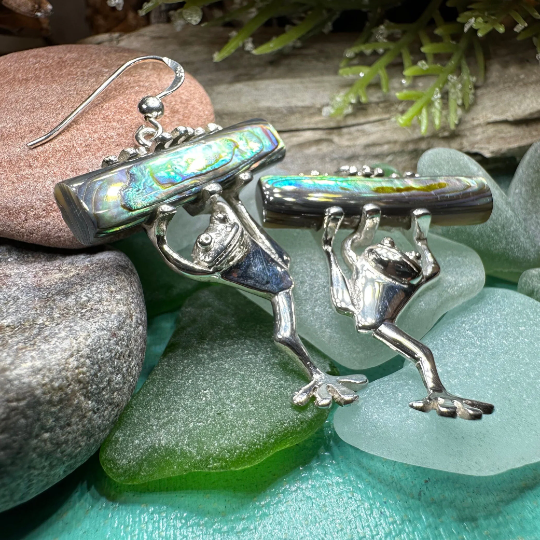 Abalone Frog Earrings — view 10