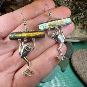 Abalone Frog Earrings