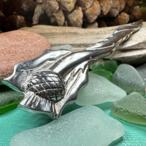 Modern Thistle Kilt Pin — view 3