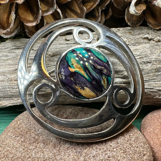 Alana Heathergems Celtic Brooch - Handmade in Scotland — view 12