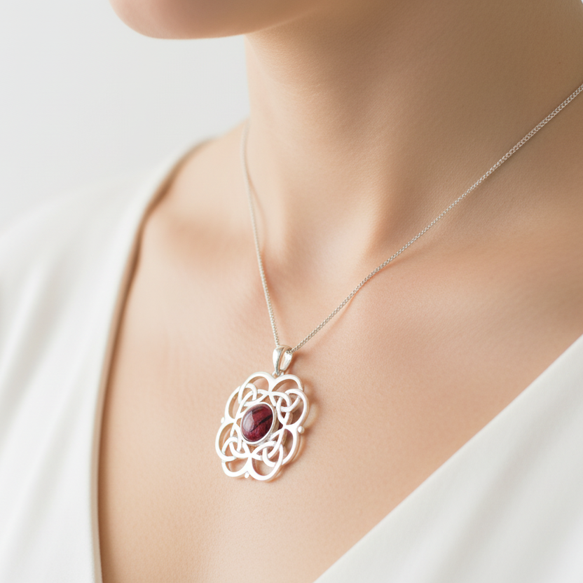 Heathergems Celtic Knot Necklace — Scotland Jewelry