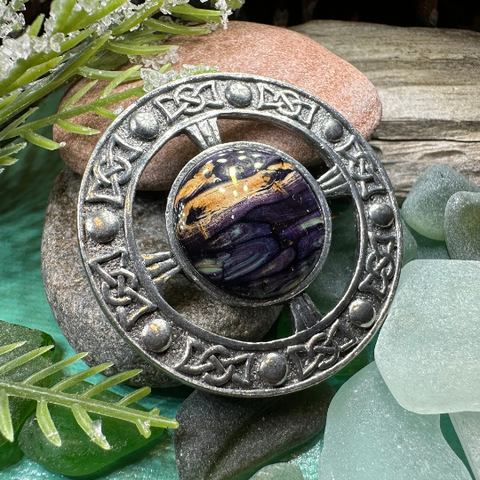 Load image into Gallery viewer, Celtic Heathergems Brooch - Handmade in Scotland
