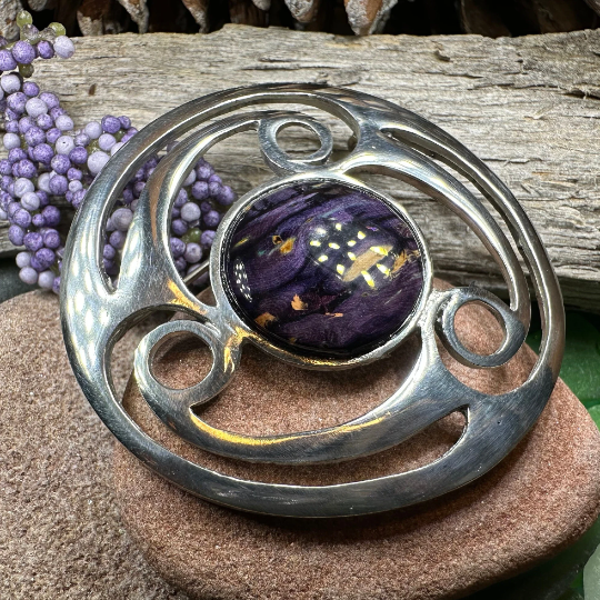 Alana Heathergems Celtic Brooch - Handmade in Scotland — view 9