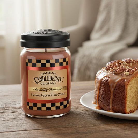 Hand-poured Honey Pecan Rum Cake Large Jar Candle - Made in the U.S.A.