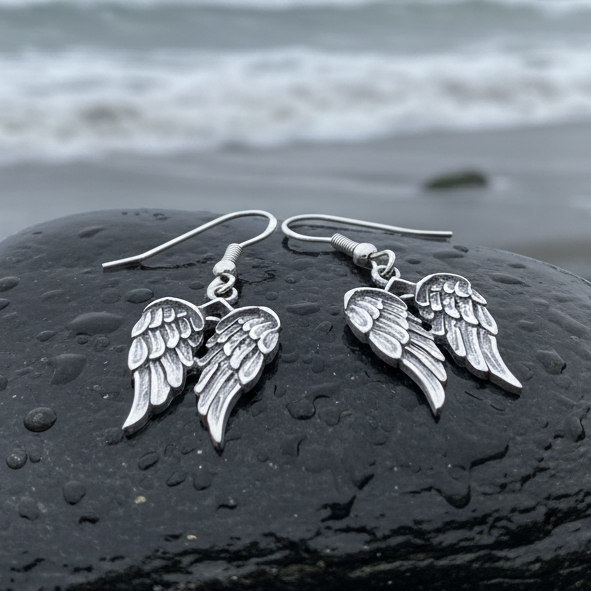 Angel Wings Earrings in Sterling Silver