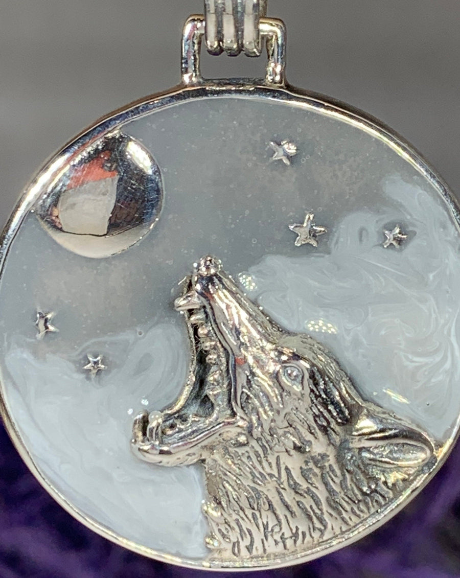 Midnight Moon Wolf Necklace