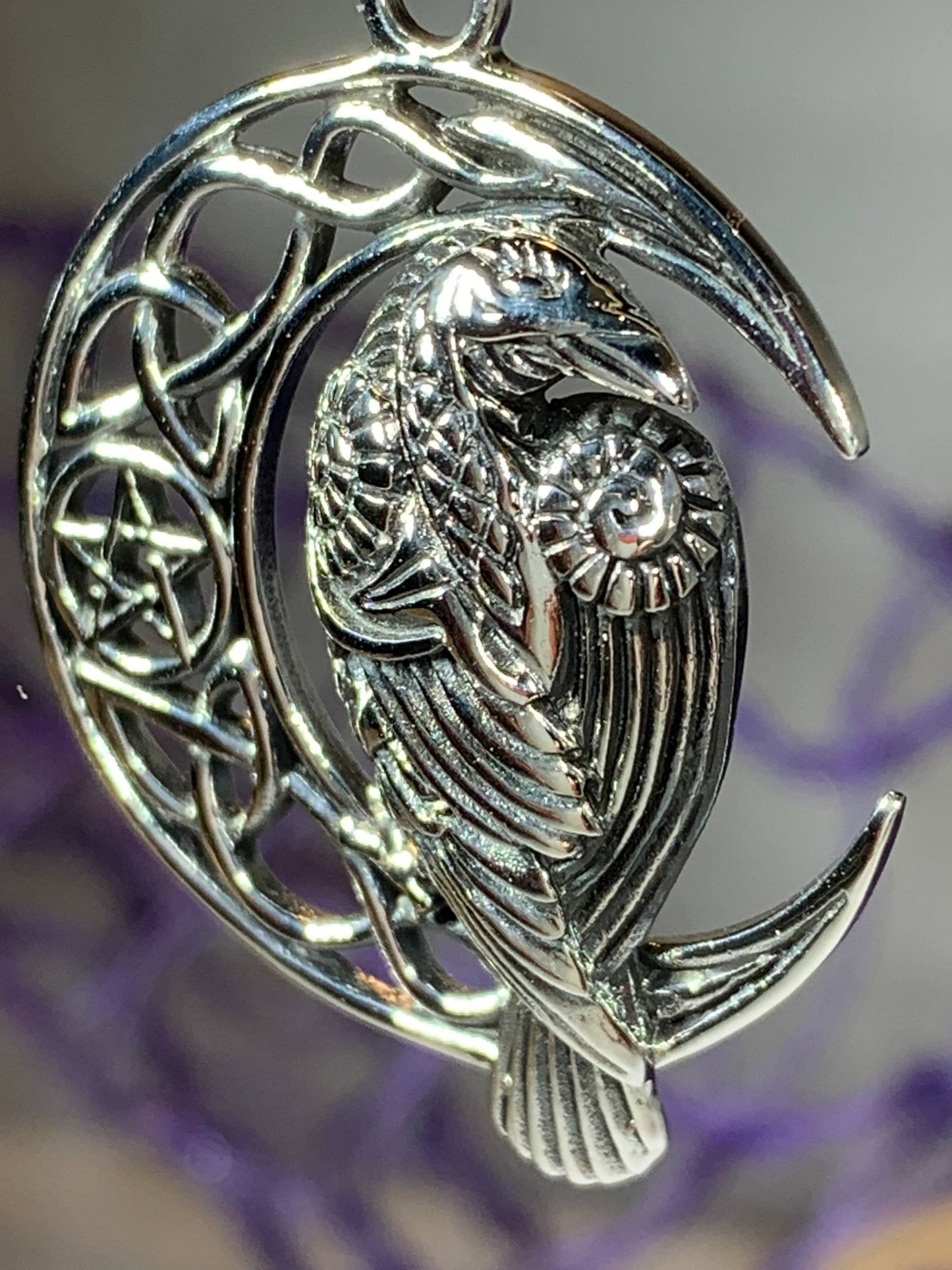 Raven Necklace, Bird Jewelry, Crow Pendant, Black Bird Pendant, Animal Jewelry, Pagan Jewelry, Nature Lover, Poe Jewelry, Gothic Jewelry