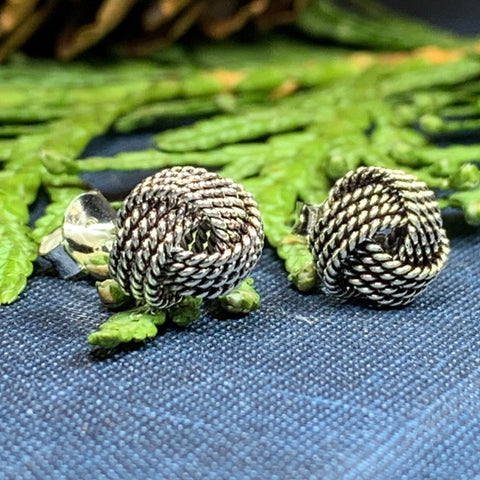 Load image into Gallery viewer, Celtic Knot Stud Earrings, Irish Jewelry, Celtic Jewelry, Anniversary Gift, Bridal Jewelry, Love Knot Jewelry, Yoga Jewelry, Wiccan Jewelry
