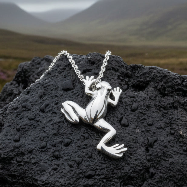 Frog Necklace, Cute Frog Pendant, Nature Jewelry, Animal Jewelry, Silver Frog Jewelry, Anniversary Gift, Mom Gift, Sister Gift, Wife Gift