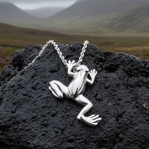 Load image into Gallery viewer, Frog Necklace, Cute Frog Pendant, Nature Jewelry, Animal Jewelry, Silver Frog Jewelry, Anniversary Gift, Mom Gift, Sister Gift, Wife Gift

