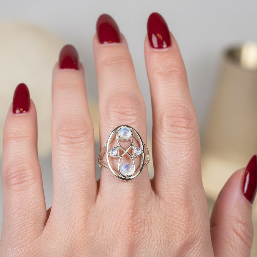 Moonstone Infinity Ring — view 6