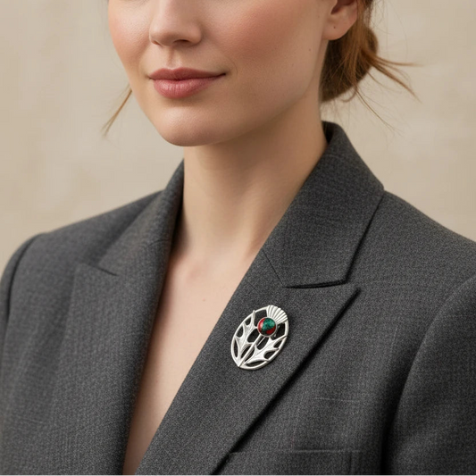 Scottish Heathergems Thistle Brooch - Handmade in Scotland
