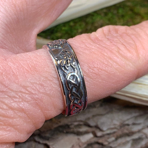 Load image into Gallery viewer, Double Celtic Dragon Ring
