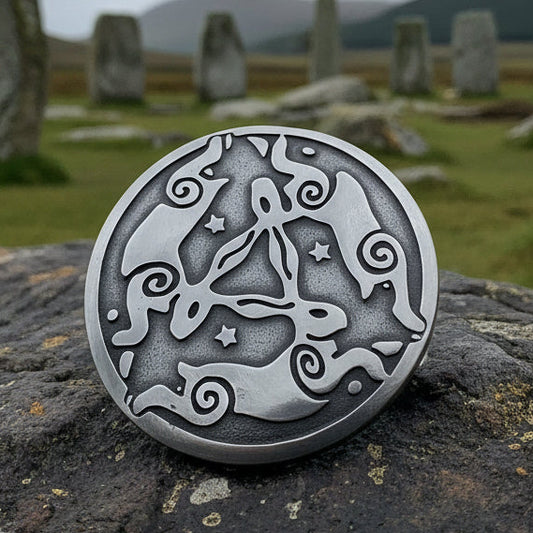 Triple Hare Celtic Brooch
