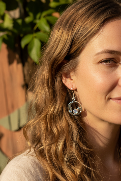 Load image into Gallery viewer, Serenade Crescent Moon Earrings
