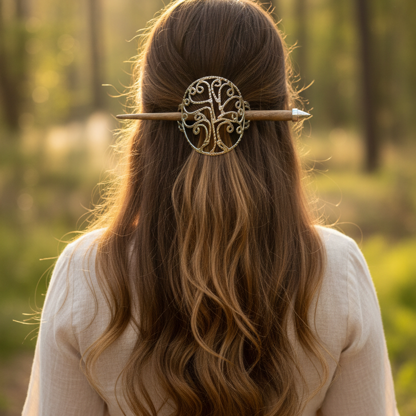 Elina Tree of Life Hair Slide - Handmade in Ireland