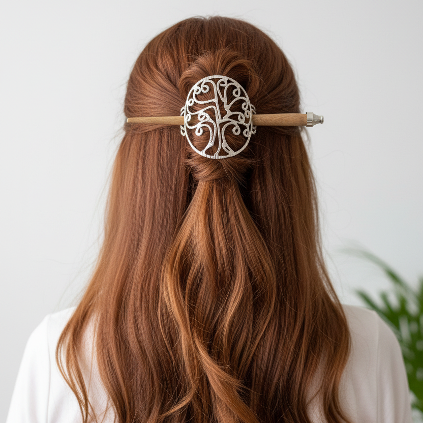 Elina Tree of Life Hair Slide - Handmade in Ireland