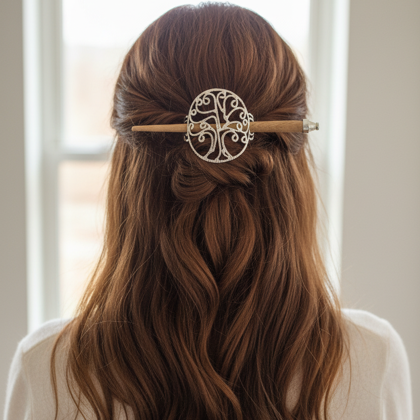 Elina Tree of Life Hair Slide - Handmade in Ireland