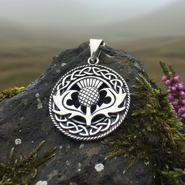 Ainsley Scottish Thistle Necklace in Sterling Silver