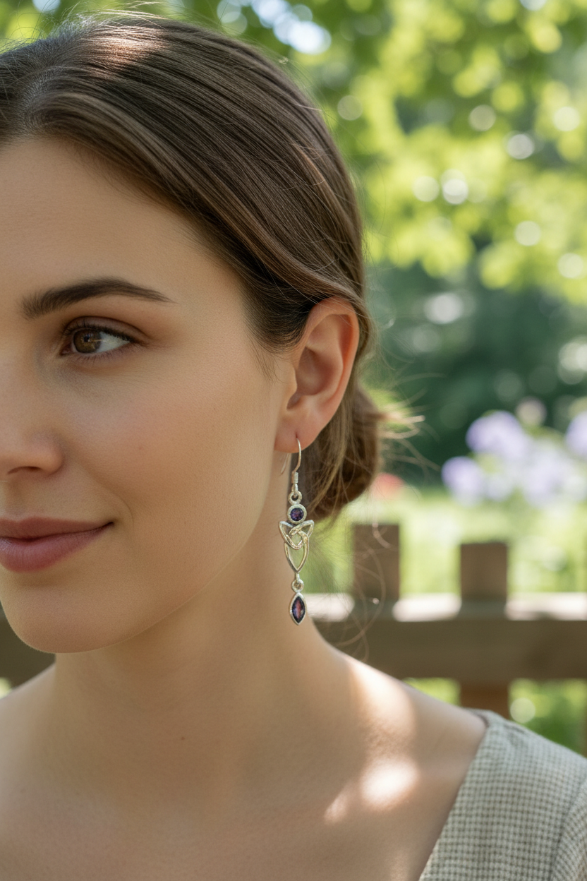 Holyrood Celtic Knot Earrings in Sterling Silver