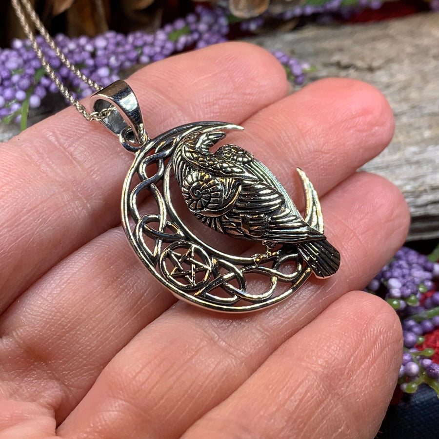 Raven Necklace, Bird Jewelry, Crow Pendant, Black Bird Pendant, Animal Jewelry, Pagan Jewelry, Nature Lover, Poe Jewelry, Gothic Jewelry