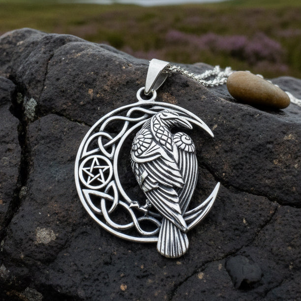 Raven Necklace, Bird Jewelry, Crow Pendant, Black Bird Pendant, Animal Jewelry, Pagan Jewelry, Nature Lover, Poe Jewelry, Gothic Jewelry