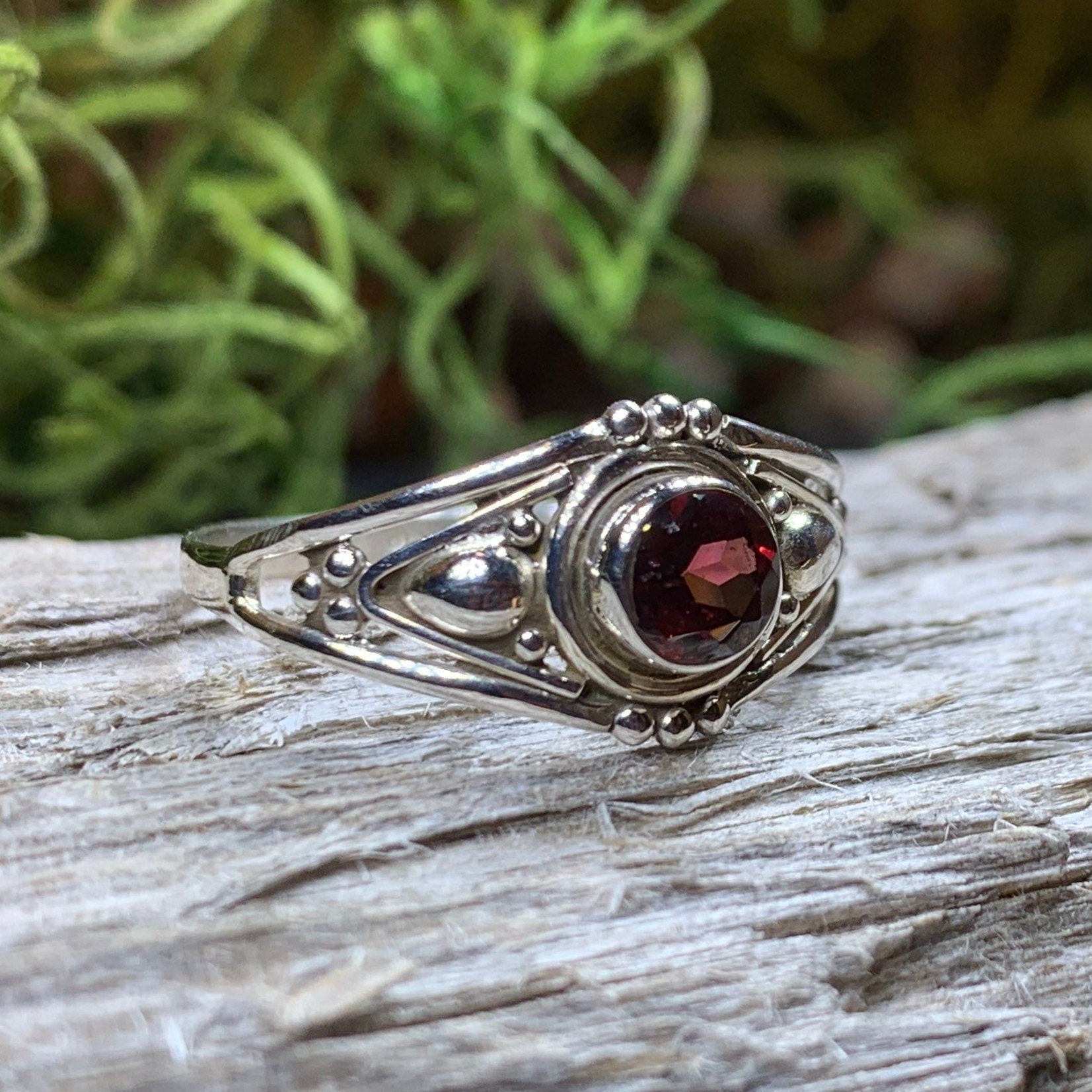 Celtic Ring, Silver Celtic Ring, Statement Ring, Boho Jewelry, Gemstone Ring, Anniversary Gift, Wiccan Jewelry, Birthstone Ring, Amethyst
