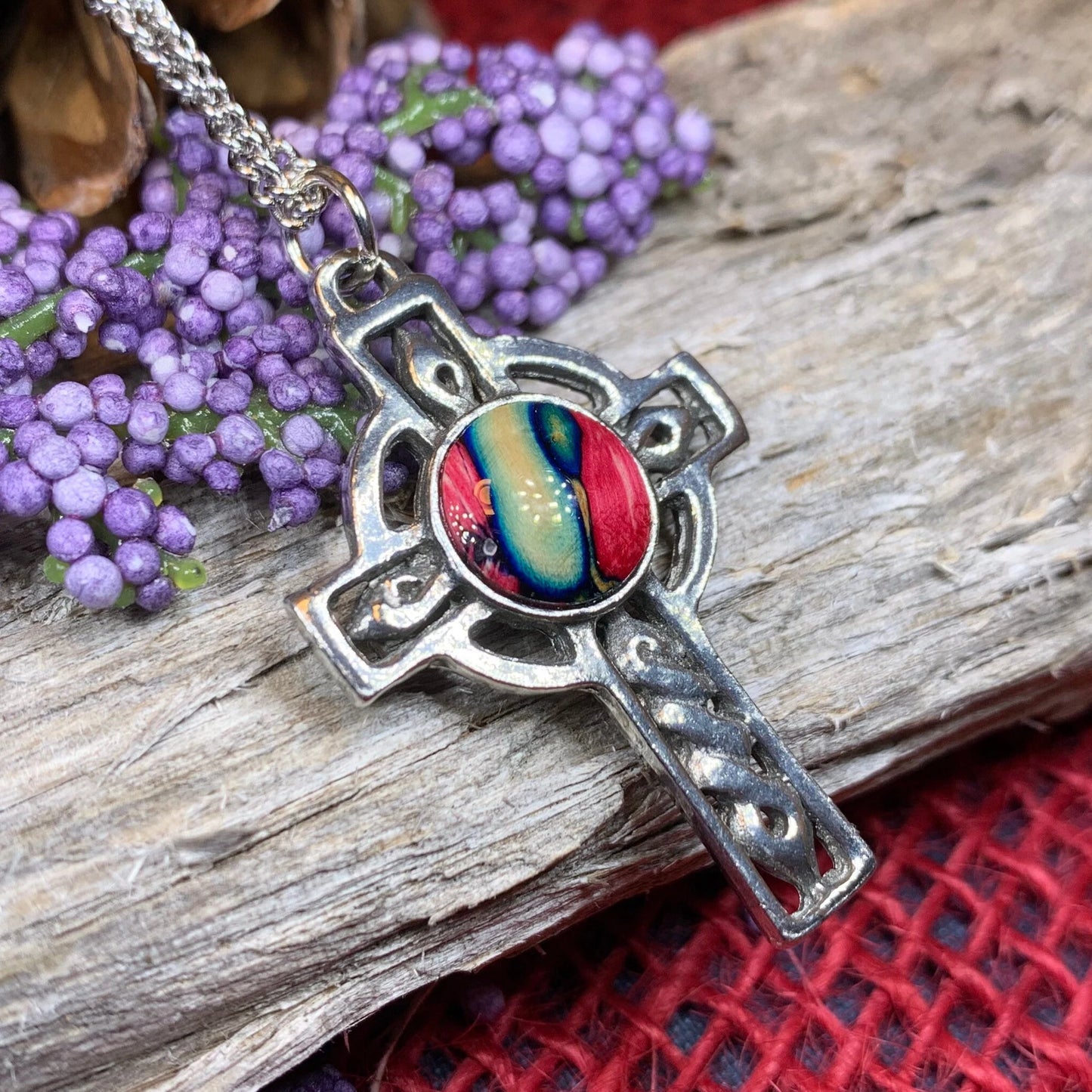 Heathergems Celtic Cross Necklace - Handmade in Scotland