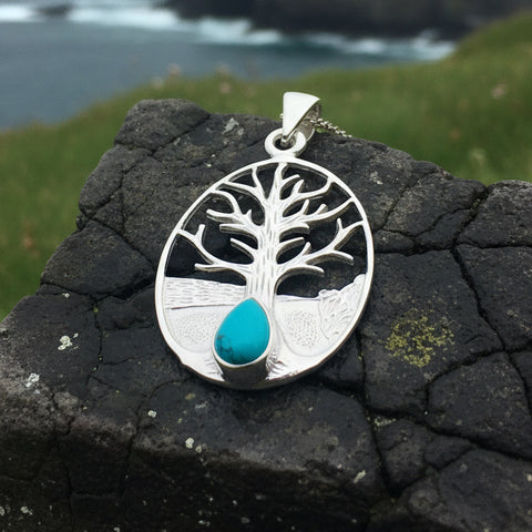 Load image into Gallery viewer, Tree of Life Necklace, Celtic Necklace, Irish Jewelry, Norse Jewelry, Anniversary Gift, Blue Jewelry, Yoga Jewelry, Mom Gift, Wife Gift
