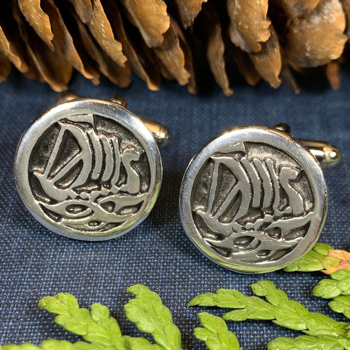 Viking Ship Cuff Links, Celtic Jewelry, Irish Jewelry, Scotland Jewelry, Celtic Jewelry, Groom Gift, Best Man Gift, Anniversary Gift