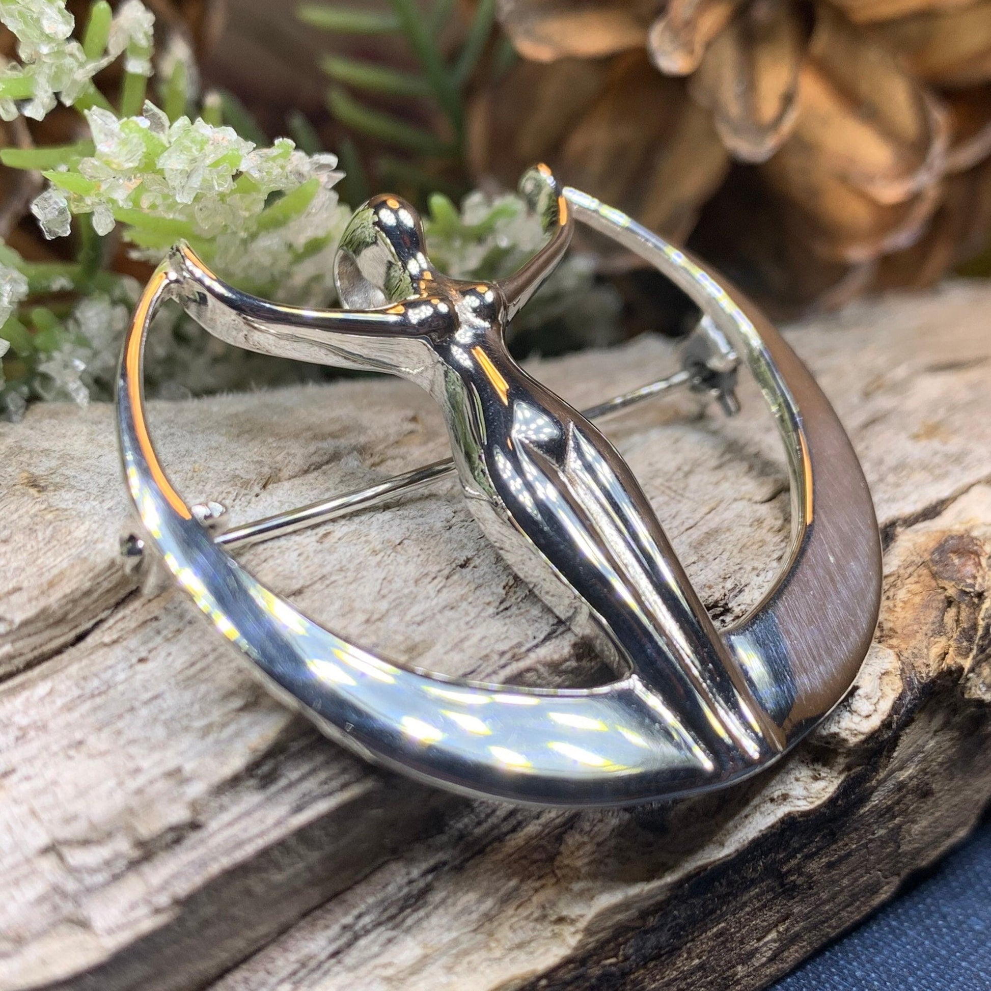 Astra Star Goddess Brooch in Sterling Silver — view 5