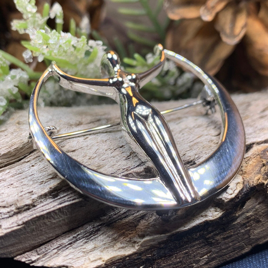 Astra Star Goddess Brooch in Sterling Silver