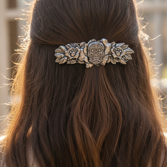 Sugar Skull Hair Clip for Women -Handmade in the U.S.A.