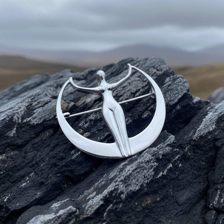 Astra Star Goddess Brooch in Sterling Silver