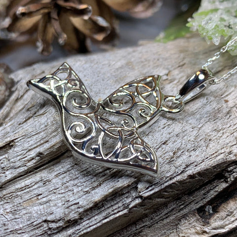 Load image into Gallery viewer, Trinity Knot Dove of Peace Necklace
