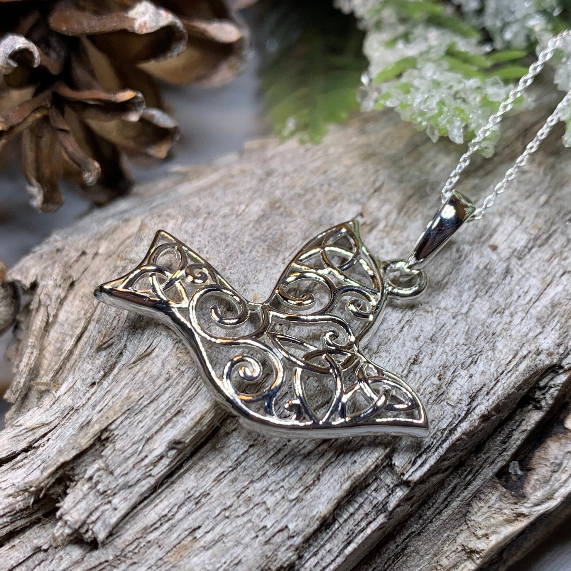 Trinity Knot Dove of Peace Necklace — view 4