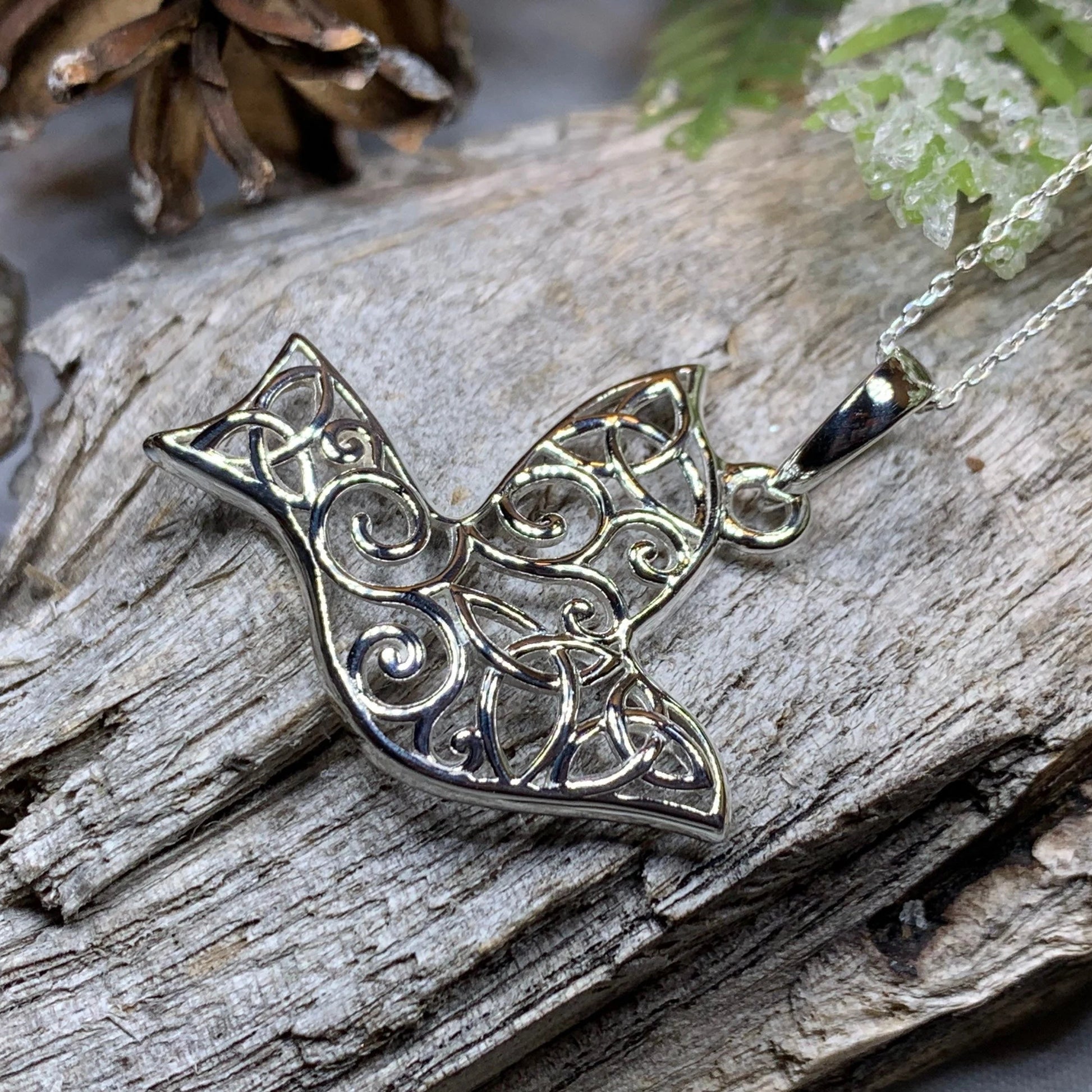 Trinity Knot Dove of Peace Necklace — view 2