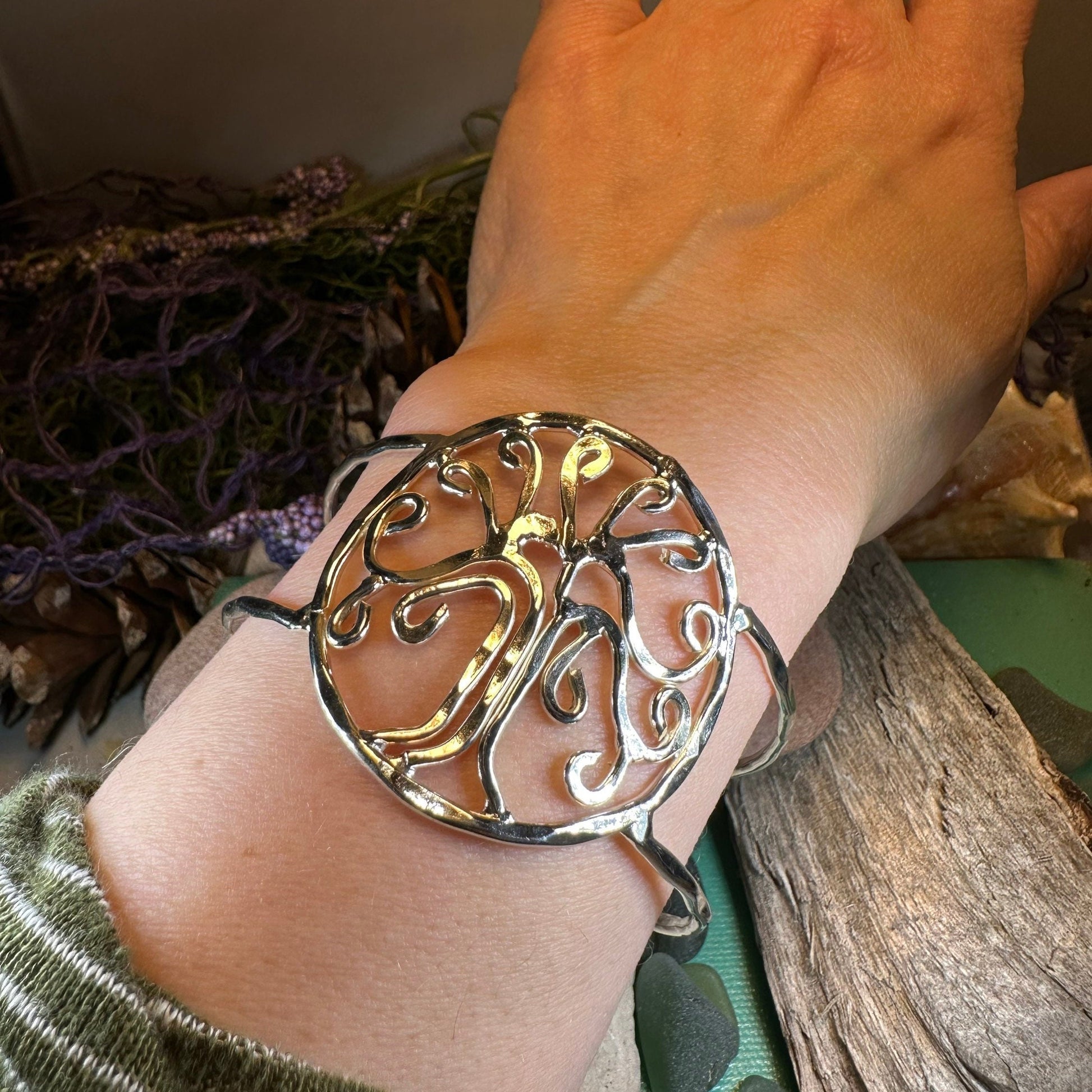 Tree of Life Bracelet, Celtic Jewelry, Irish Jewelry, Tree Jewelry, Cuff Bracelet, Anniversary Gift, Norse Jewelry, Ireland Gift, Mom Gift