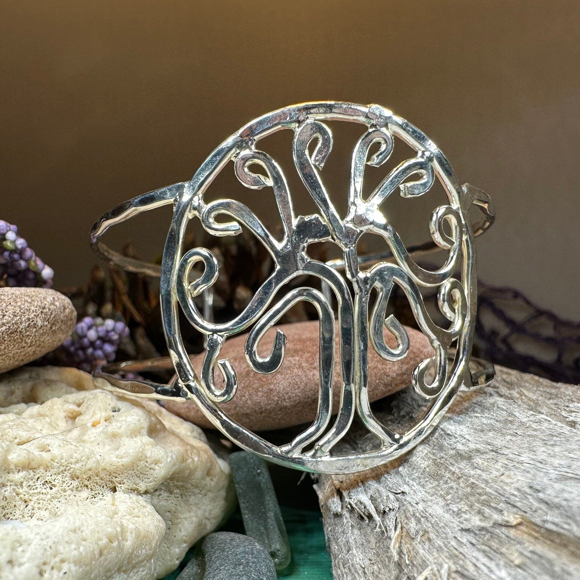 Tree of Life Bracelet, Celtic Jewelry, Irish Jewelry, Tree Jewelry, Cuff Bracelet, Anniversary Gift, Norse Jewelry, Ireland Gift, Mom Gift