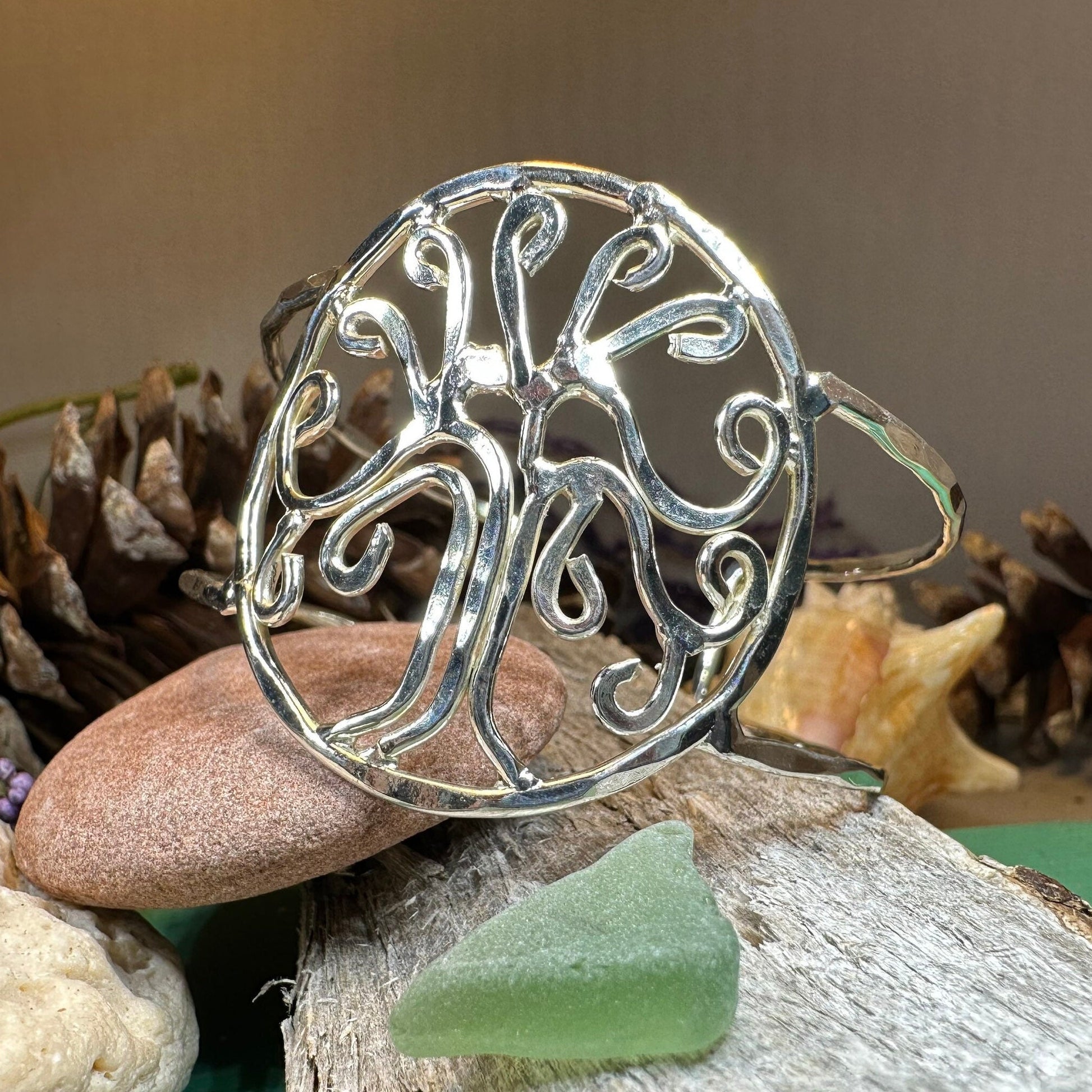 Tree of Life Bracelet, Celtic Jewelry, Irish Jewelry, Tree Jewelry, Cuff Bracelet, Anniversary Gift, Norse Jewelry, Ireland Gift, Mom Gift