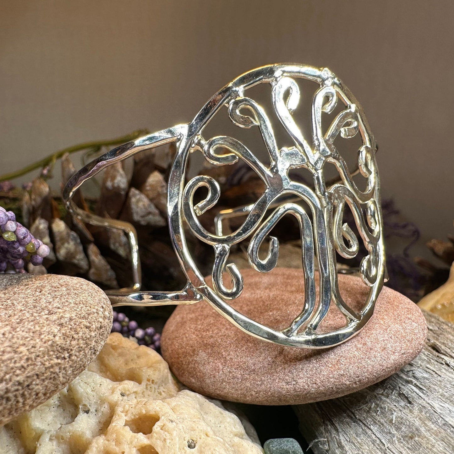 Tree of Life Bracelet, Celtic Jewelry, Irish Jewelry, Tree Jewelry, Cuff Bracelet, Anniversary Gift, Norse Jewelry, Ireland Gift, Mom Gift